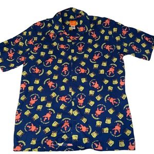 Nickelodeon Sponge Bob Men’s Button Down Short Sleeve Shirt Size Large